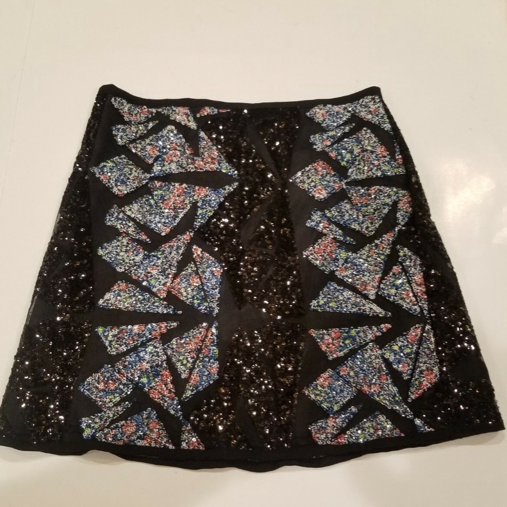 Astr Black and Multicolor Mini Skirt
